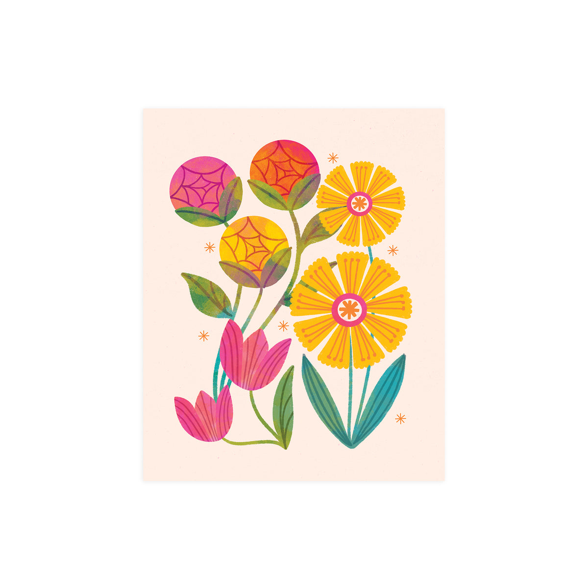 8x10 Bright Floral Art Print
