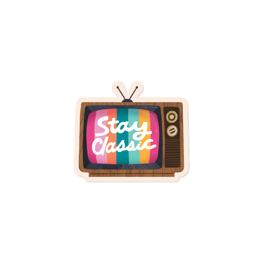 Stay Classic Retro TV Vinyl Sticker